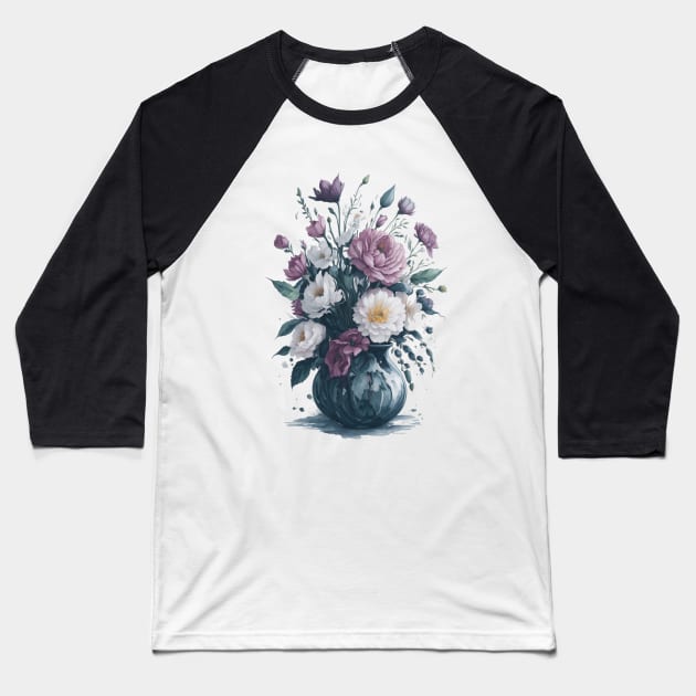 Vase of Flowers | Scattered Watercolor in Pastel Colors Baseball T-Shirt by General Corner